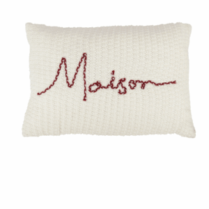 Coussin Maison Polyester/Acrylique Rouge/Blanc