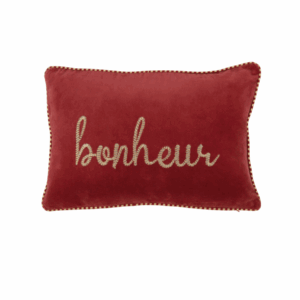 Coussin Bonheur Textile Rouge/Or