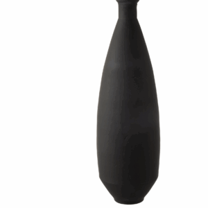 Vase en verre ovale noir mat