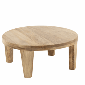 Table basse ronde en bois de manguier naturel