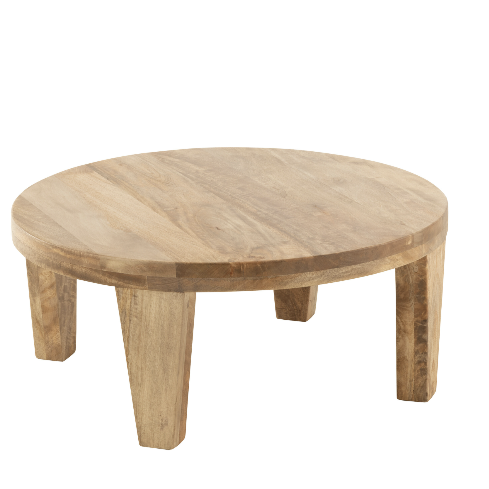 Table basse ronde en bois de manguier naturel