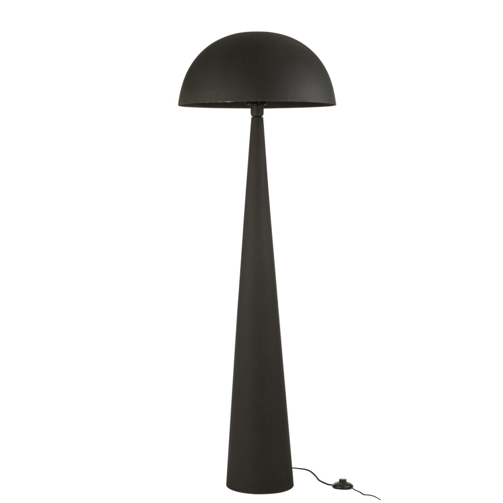 Lampe de table champignon en métal noir mat