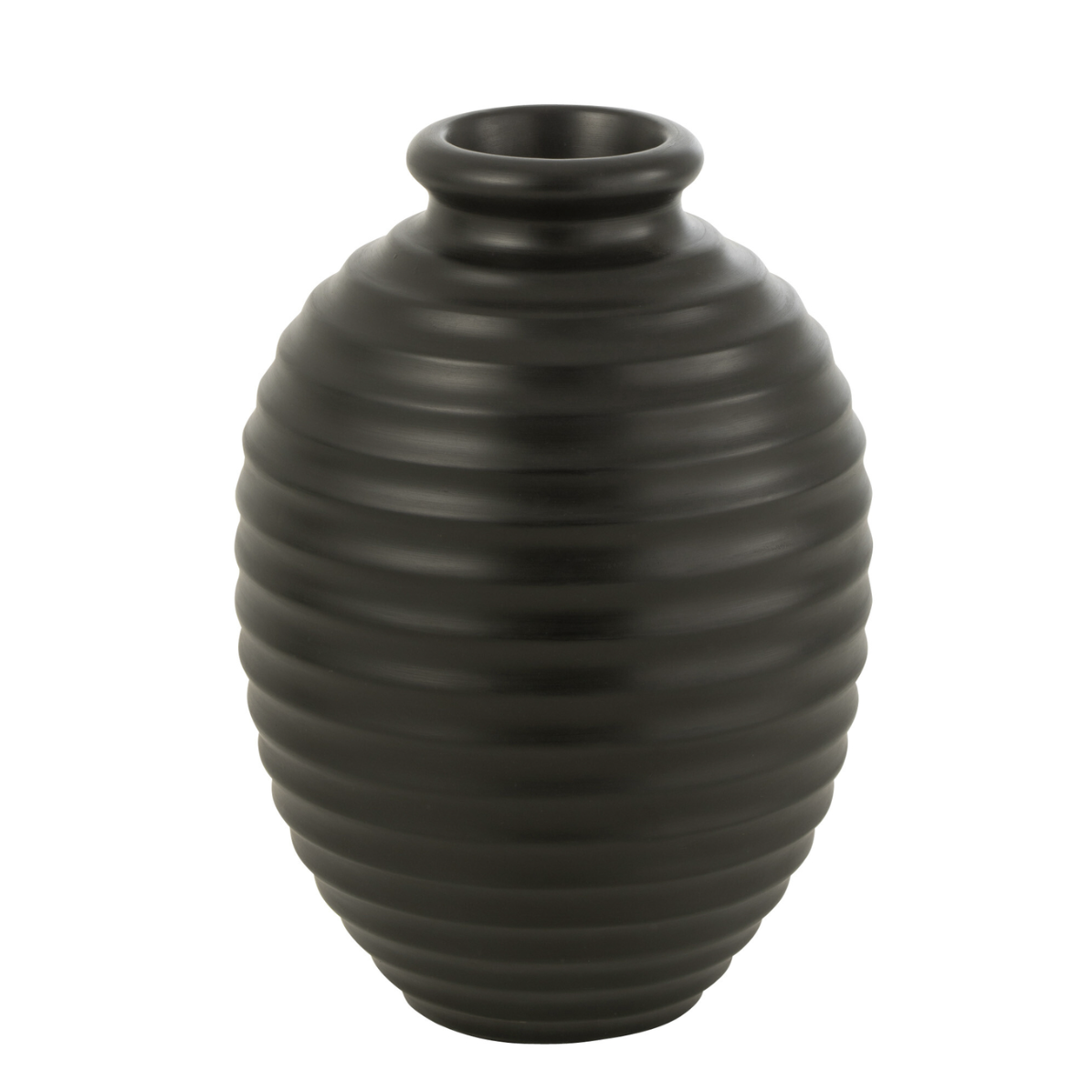 Pot de fleur ovale en terre cuite noir petit