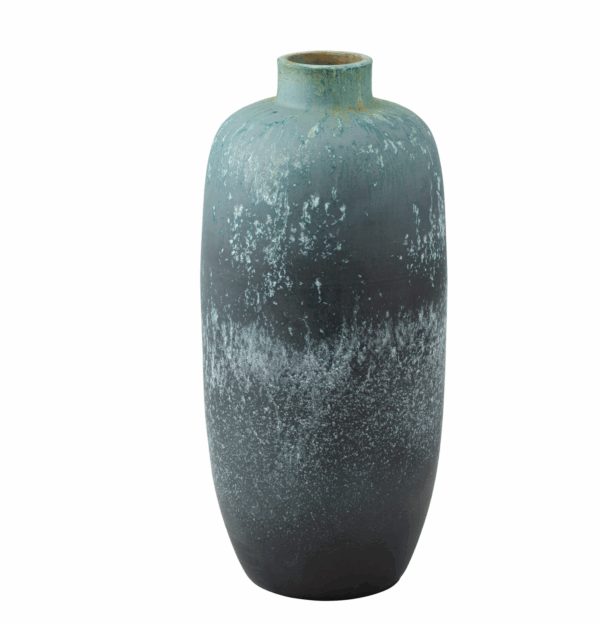 Vase Vintage en Céramique Azur de Taille Moyenne
