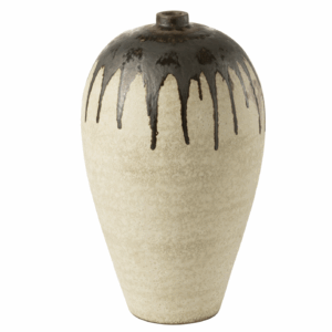 Vase en céramique beige/marron Lombok petit