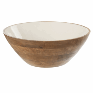 Bol en bois marron/blanc