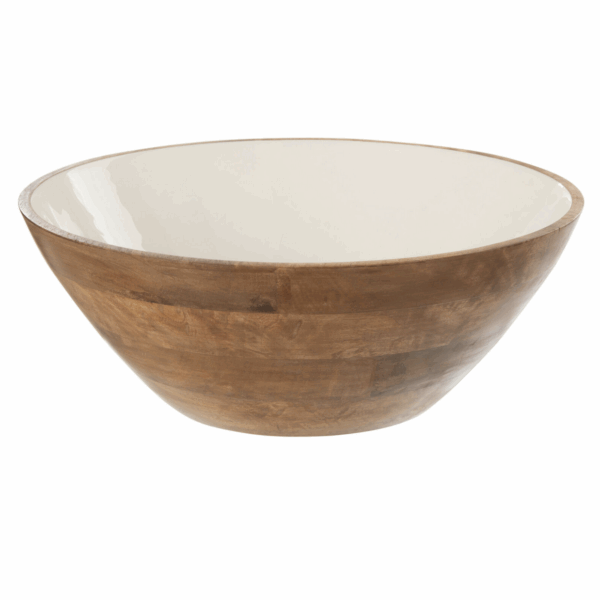 Bol en bois marron/blanc