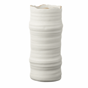 Lignes de vase en porcelaine blanche/or.