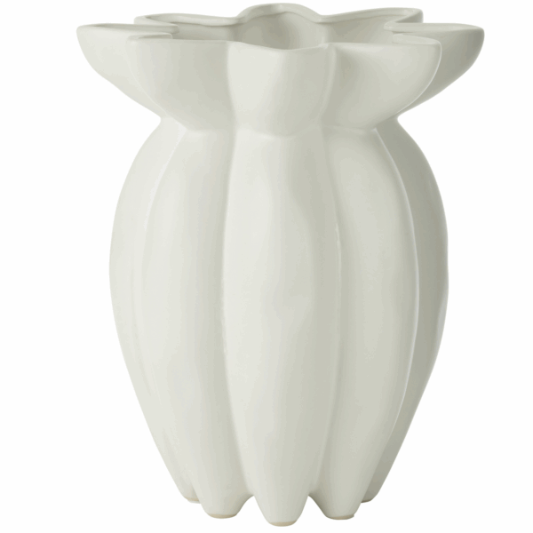 Vase Lotus en céramique blanc grand