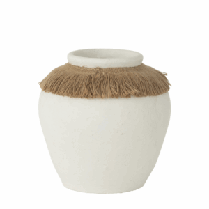 Vase Ibiza Argile/Roseau Blanc/Naturel Petit