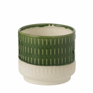 Pot de fleurs Reya en porcelaine blanc/vert