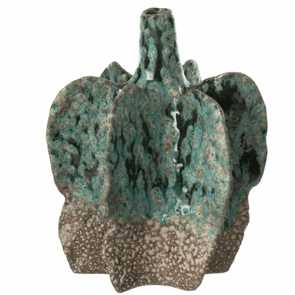 Vase Naga en céramique Azur/Marron Grand