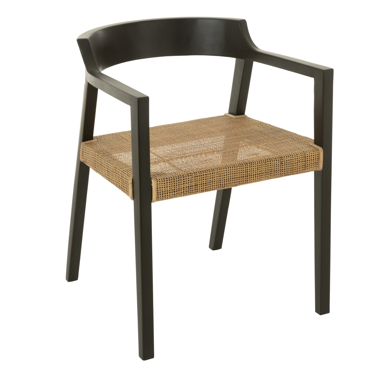 Chaise Emma Teck Noir/Marron