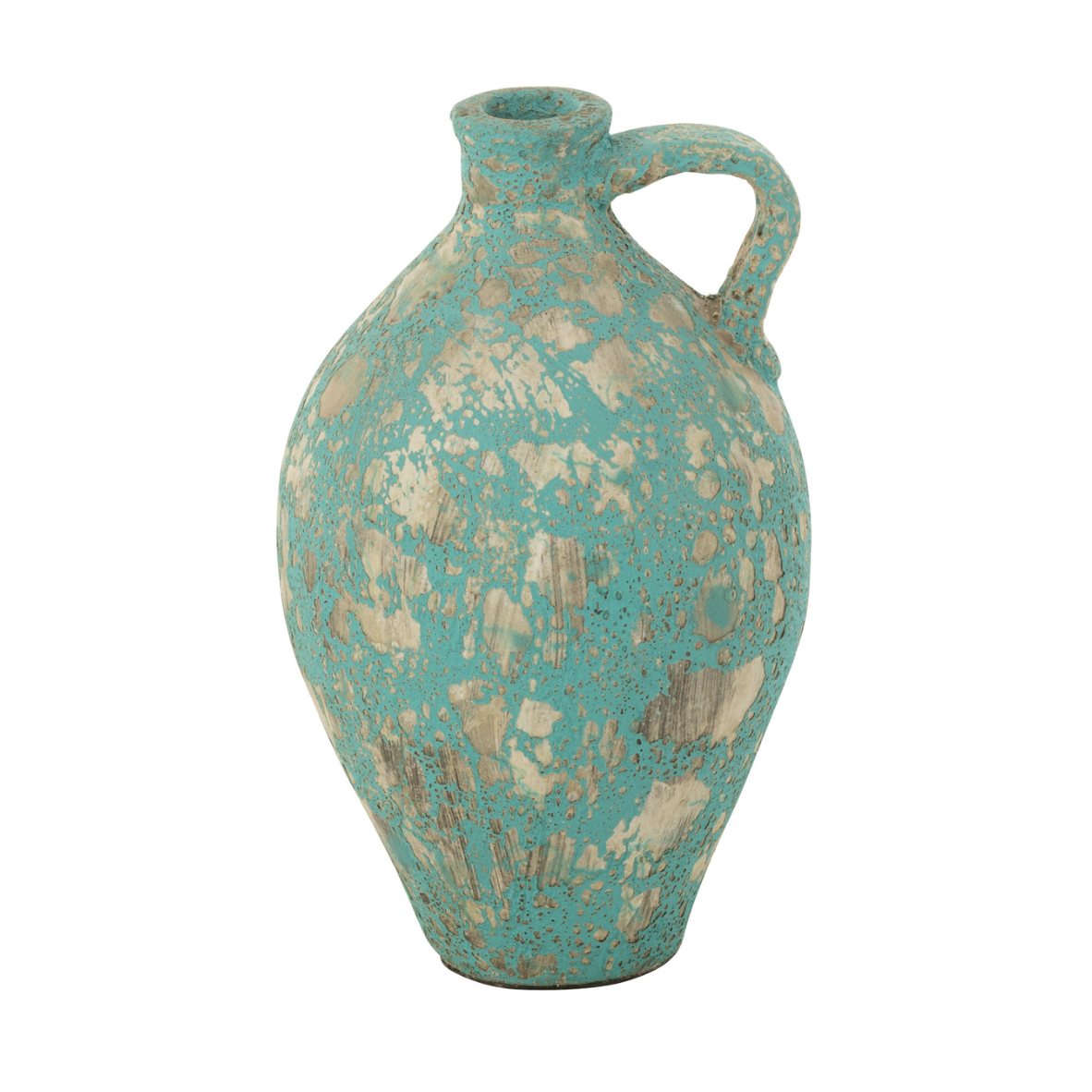 Vase Carafe Antique Argile/Ciment Azur