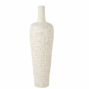 Grand vase en ciment blanc Lauwra