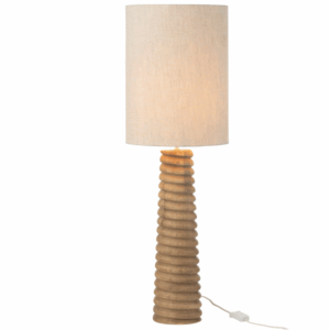 Lampe de table en bois d'ailante fileté naturel/gris