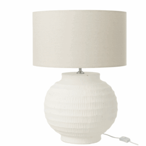 Lampe de table en terre cuite blanche