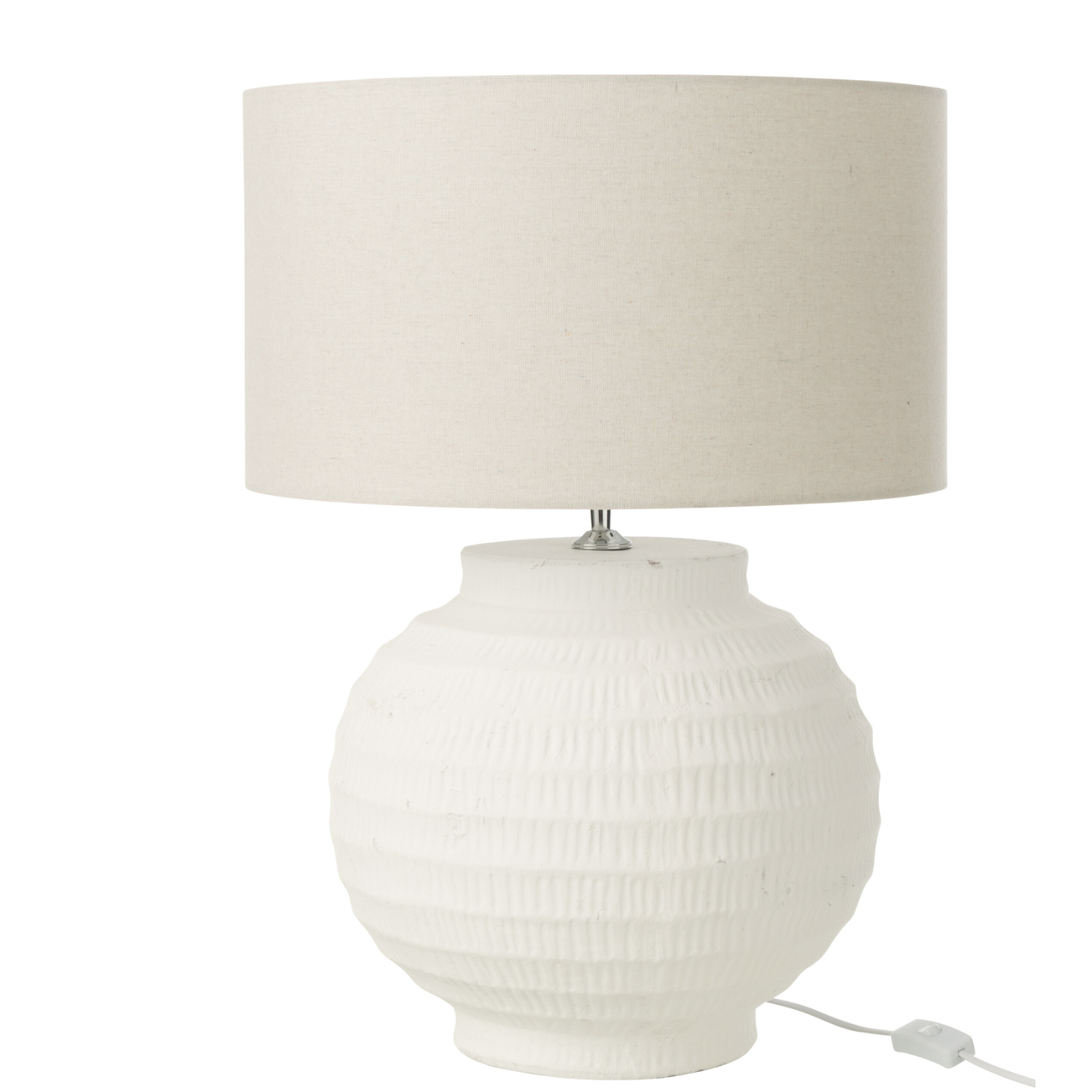 Lampe de table en terre cuite blanche