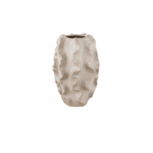 Vase Vagues Abstraites Argile Beige Petit