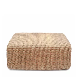 Le pouf carré en jacinthe d'eau - naturel - M