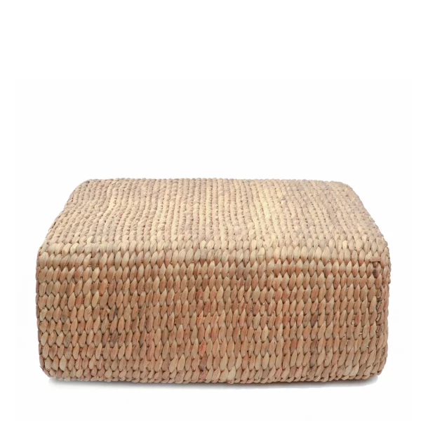 Le pouf carré en jacinthe d'eau - naturel - M