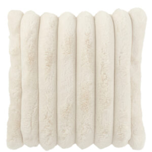 Coussin en velours côtelé blanc en polyester de grande taille