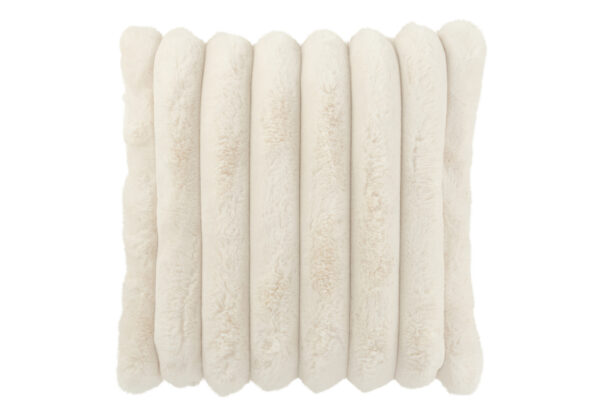 Coussin en velours côtelé blanc en polyester de grande taille