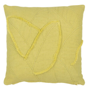 Coussin Feuilles Coton Citron Vert