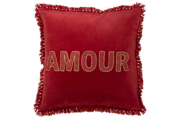 Coussin Amour Textile Rouge/Or