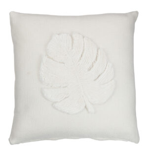 Coussin carré en polyester blanc