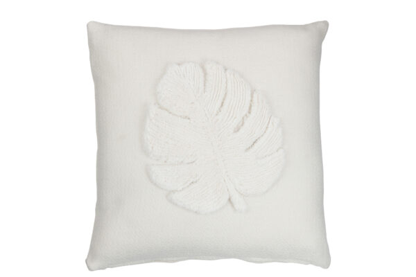 Coussin carré en polyester blanc
