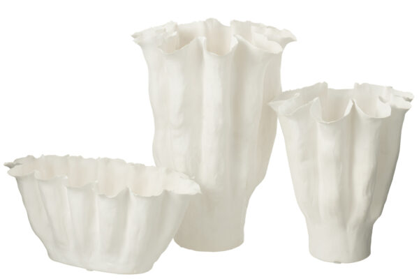 Vase Calice en Céramique Blanc Grand – Image 2