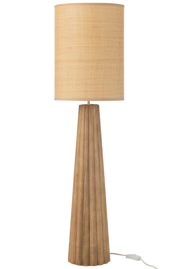 Lampe de table parapluie en bois d'ailante naturel de grande taille – Image 2