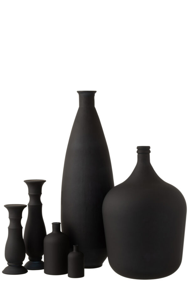Vase en verre ovale noir mat – Image 2