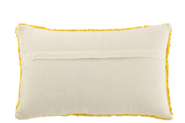 Coussin Soleil en Coton Tufté Jaune/Blanc – Image 2