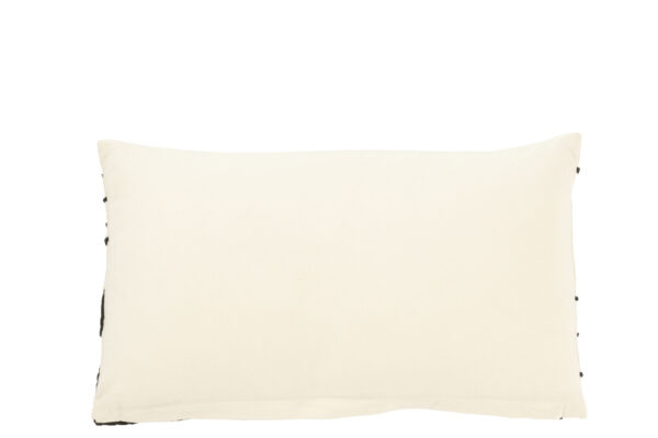 Coussin rectangle lignes/courbes coton blanc/noir petit – Image 2