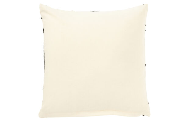 Coussin carré lignes/courbes coton blanc/noir – Image 2