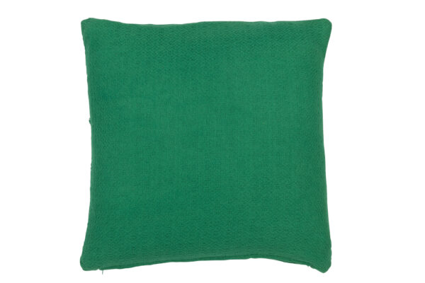 Coussin Feuilles Coton Vert Foncé – Image 2