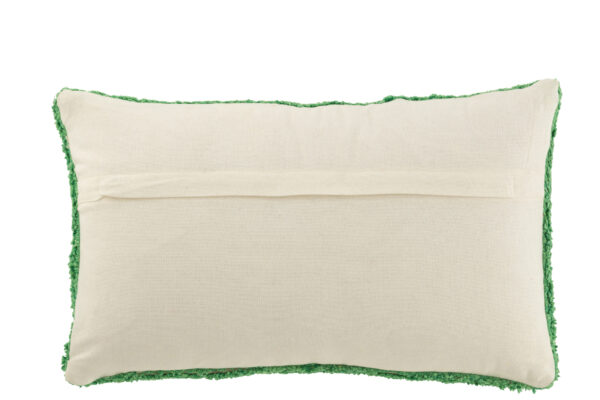 Coussin Bonjour en coton capitonné vert/blanc – Image 2