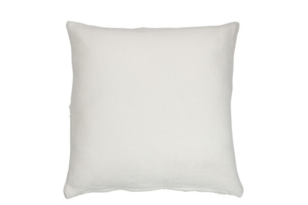Coussin Feuille Fine Carré en Polyester Blanc – Image 2