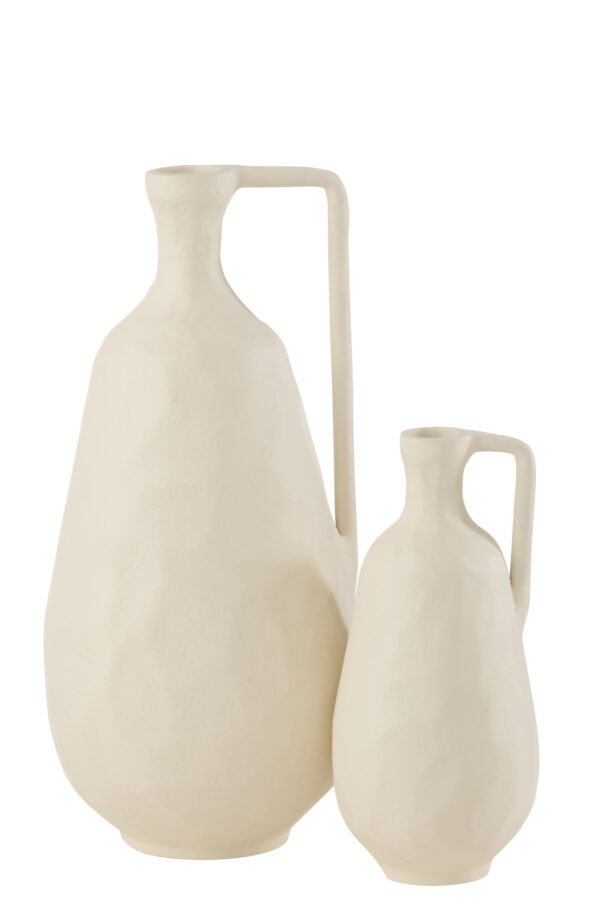 Vase Goa Aluminium Blanc Grand – Image 2
