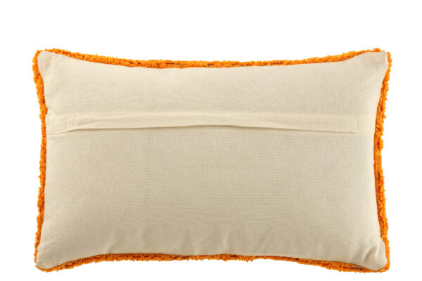Coussin Hola en coton orange/blanc capitonné – Image 2