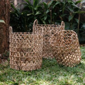 Panier à linge | Panier à plantes | Panier de Rangement NAILAKA en Jacinthe d'Eau (3 tailles)