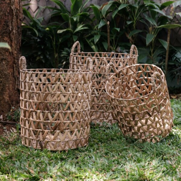 Panier à linge | Panier à plantes | Panier de Rangement NAILAKA en Jacinthe d'Eau (3 tailles)