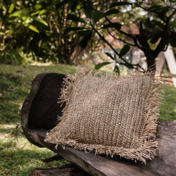 Coussin avec rembourrage | Coussin décoratif | Coussin de Canapé GANDI en Raphia – Image 3