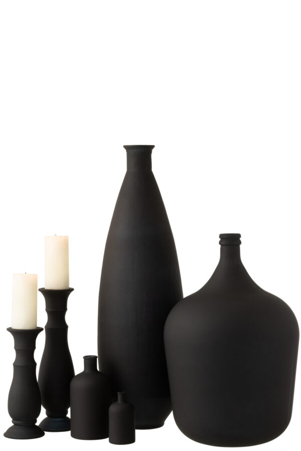 Vase en verre ovale noir mat – Image 3