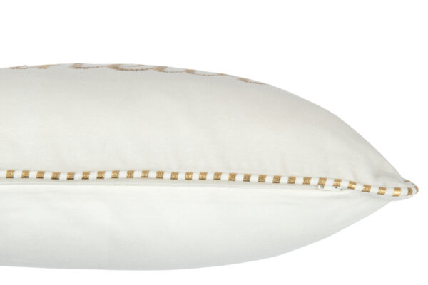 Coussin Bonheur Textile Blanc/Or – Image 3