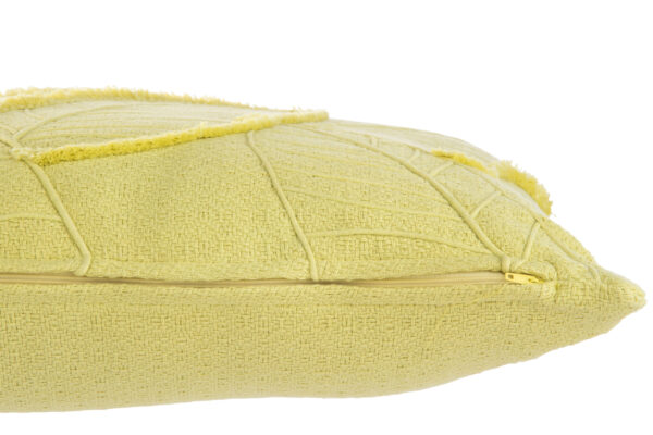 Coussin Feuilles Coton Citron Vert – Image 3