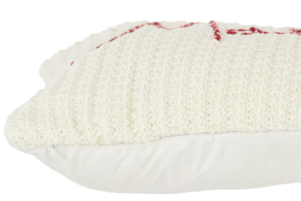 Coussin Maison Polyester/Acrylique Rouge/Blanc – Image 3