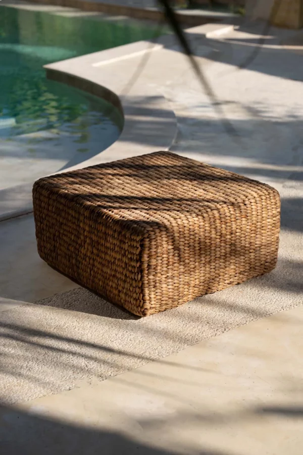 Le pouf carré en jacinthe d'eau - naturel - M – Image 3